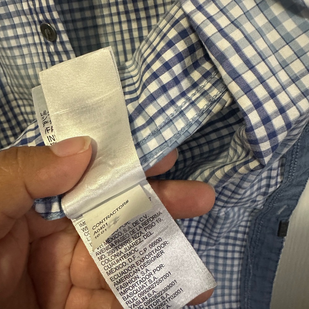 Calvin Klein Jeans Blue and White Checkered Shirt - Picture 6 of 6